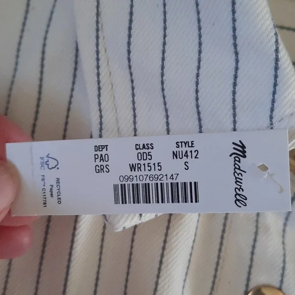 Madewell Denim Classic Button-up Shirt In Pinstripe Small - Picture 6 of 6